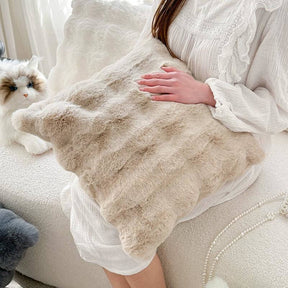 Coussin de canapé réversible en peluche douce