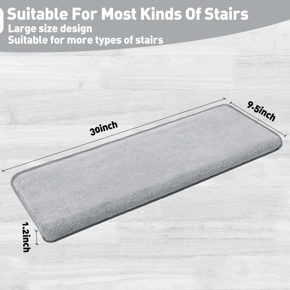 Protecteurs d'escaliers en peluche de couleur unie, bande antidérapante, marches de tapis d'escalier sans colle.