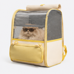 Sac à dos transporteur pour chat spacieux et léger avec fenêtre transparente