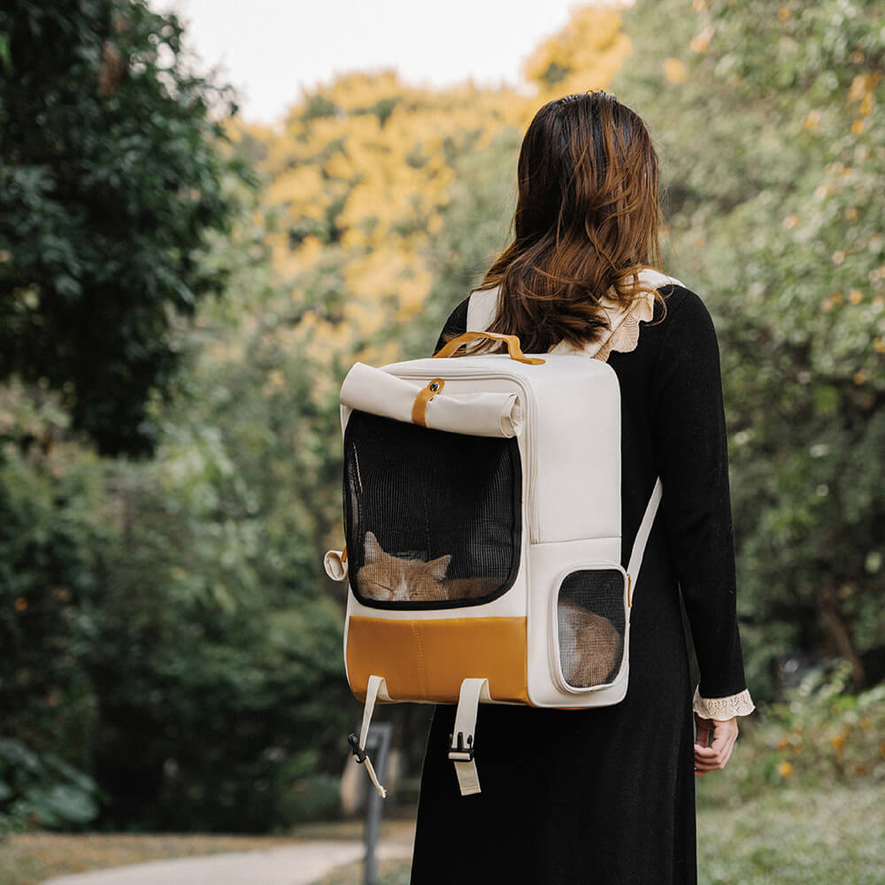 Sac à Dos pour Chat Carré Respirant Pliable et Portable