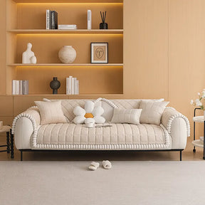Housse de canapé simple en velours court carré protection antidérapante
