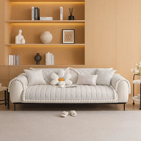 Housse de canapé simple en velours court carré protection antidérapante