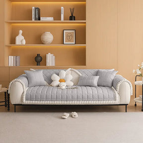 Housse de canapé simple en velours court carré protection antidérapante