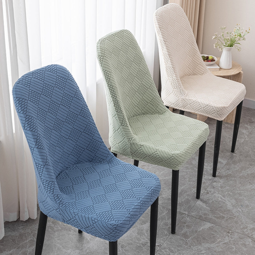 Housse de chaise de salle à manger en jacquard extensible amovible et lavable pour chaise Parson