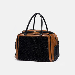 Sac de transport pour animaux stylé, matelassé, en patchwork, respirant et léger pour chien et chat.