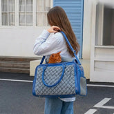 Sac de transport pour animaux stylé, matelassé, en patchwork, respirant et léger pour chien et chat.