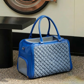Sac de transport pour animaux stylé, matelassé, en patchwork, respirant et léger pour chien et chat.