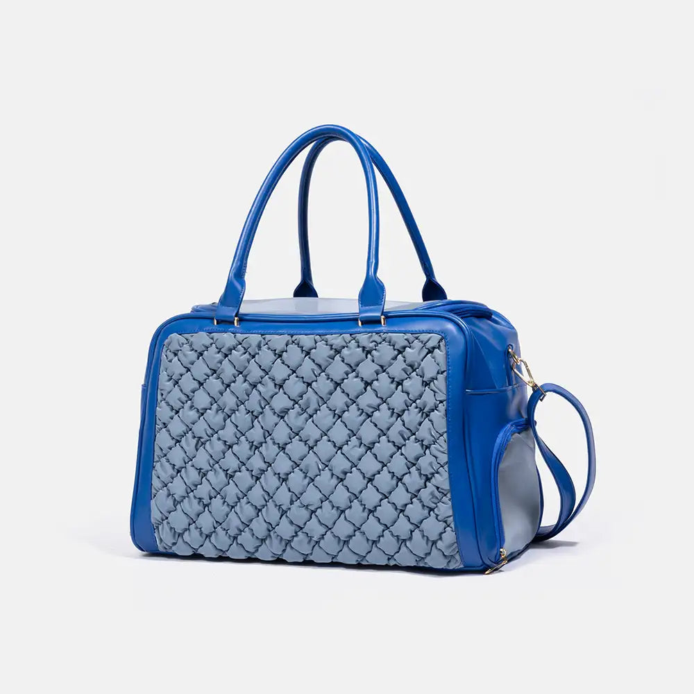 Sac de transport pour animaux stylé, matelassé, en patchwork, respirant et léger pour chien et chat.