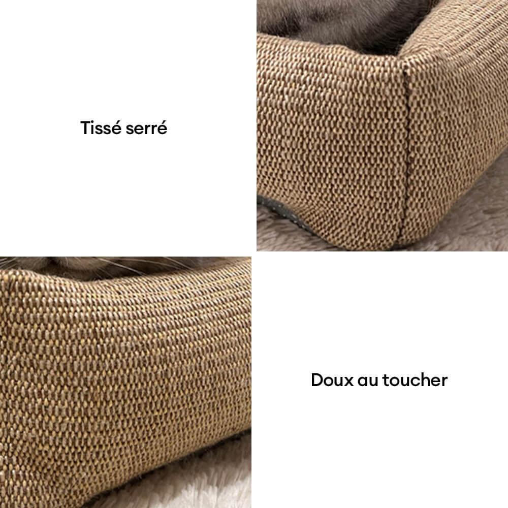 Lit pour chat en jute naturel durable et résistant aux griffures