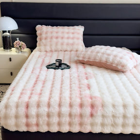 Drap-housse de protection de matelas en fausse peluche de lapin super doux