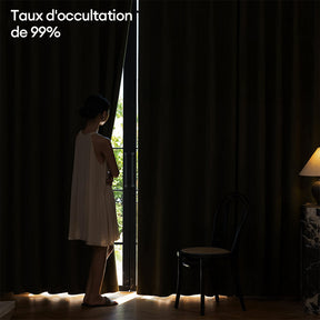 Rideaux occultants insonorisants en chenille douce jacquard de blé épais