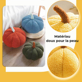 Coussin de canapé en laine polaire en forme de citrouille