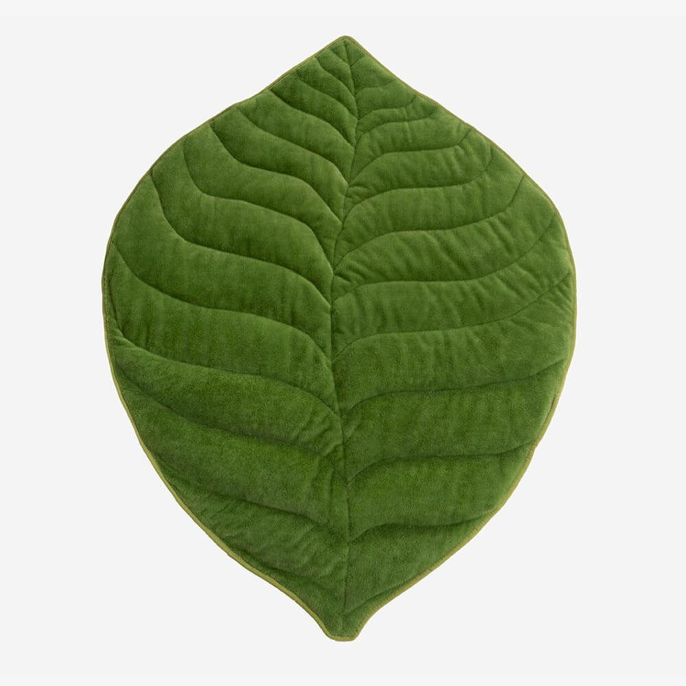 Tapis lavable en peluche en forme de feuille pour chien - The Leaf Collector