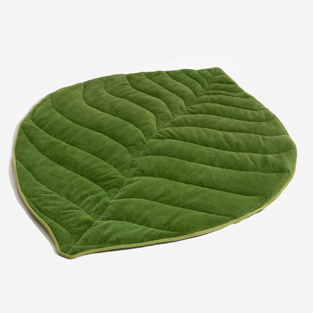 Tapis lavable en peluche en forme de feuille pour chien - The Leaf Collector