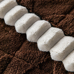 Housse de canapé en peluche courte épaissie à motif feuille antirayures et antidérapante