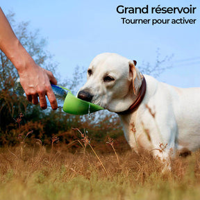 Distributeur d'eau de voyage portable en forme de feuille pour chien