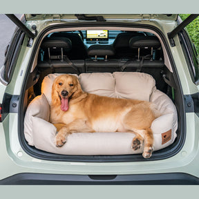 Siège Auto Sécurisé pour Chiens Moyens et Grands - Style Traversin pour Banquette Arrière