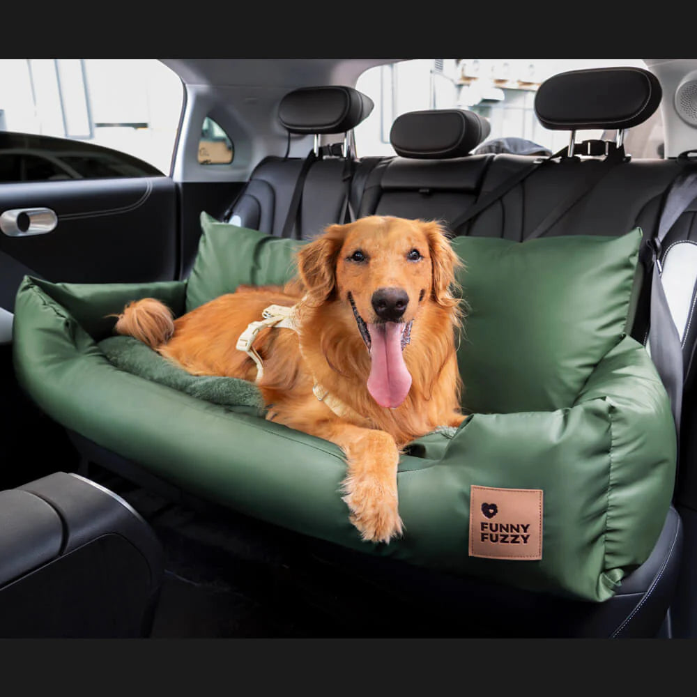 Siège Auto Sécurisé pour Chiens Moyens et Grands - Style Traversin pour Banquette Arrière