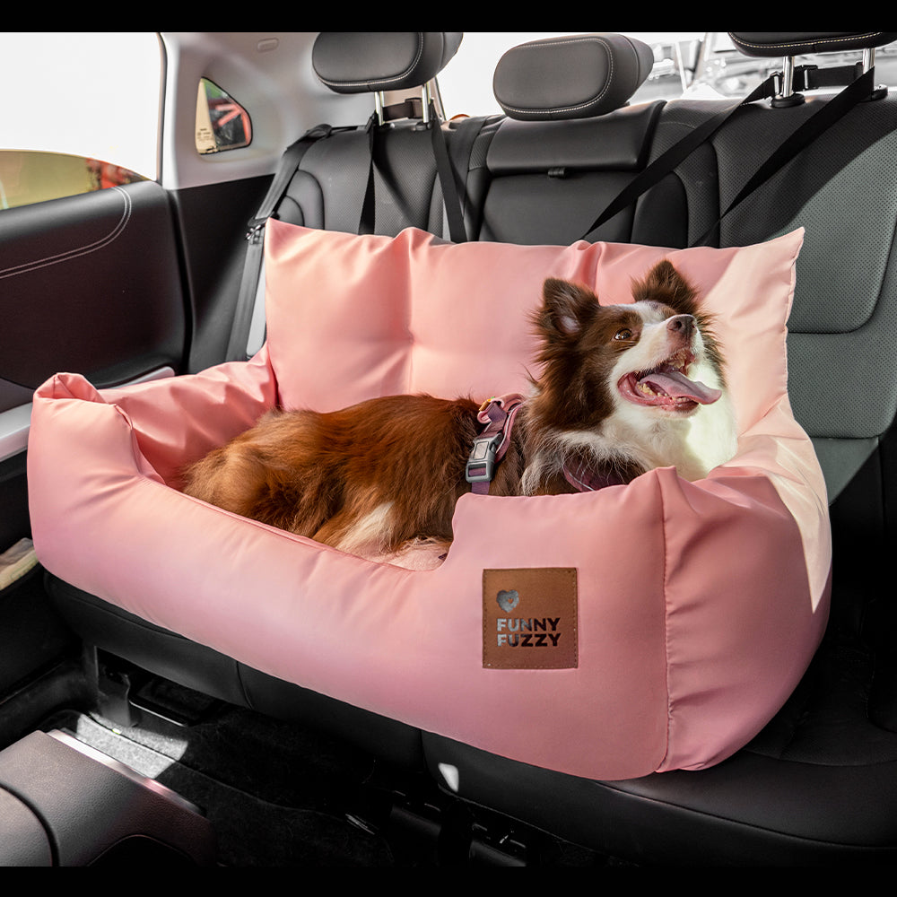 Siège Auto Sécurisé pour Chiens Moyens et Grands - Style Traversin pour Banquette Arrière