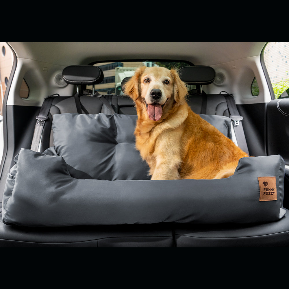 Siège Auto Sécurisé pour Chiens Moyens et Grands - Style Traversin pour Banquette Arrière