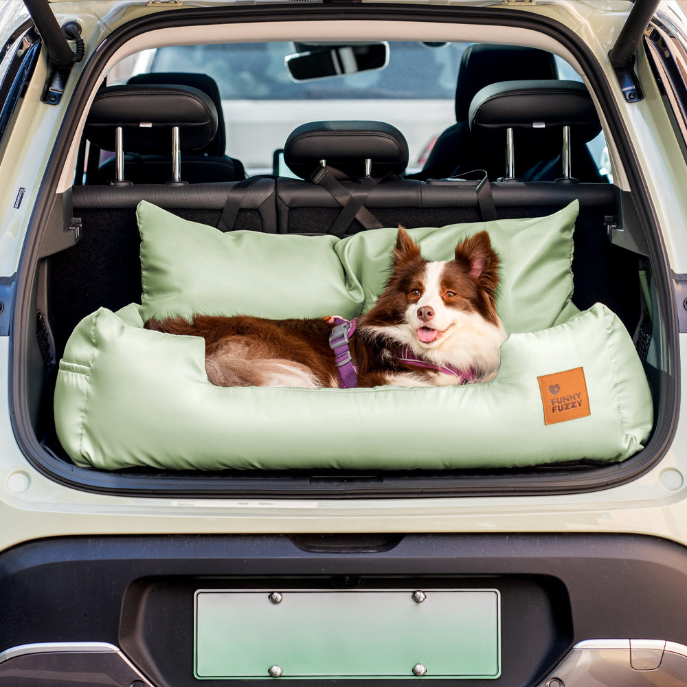 Siège Auto Sécurisé pour Chiens Moyens et Grands - Style Traversin pour Banquette Arrière