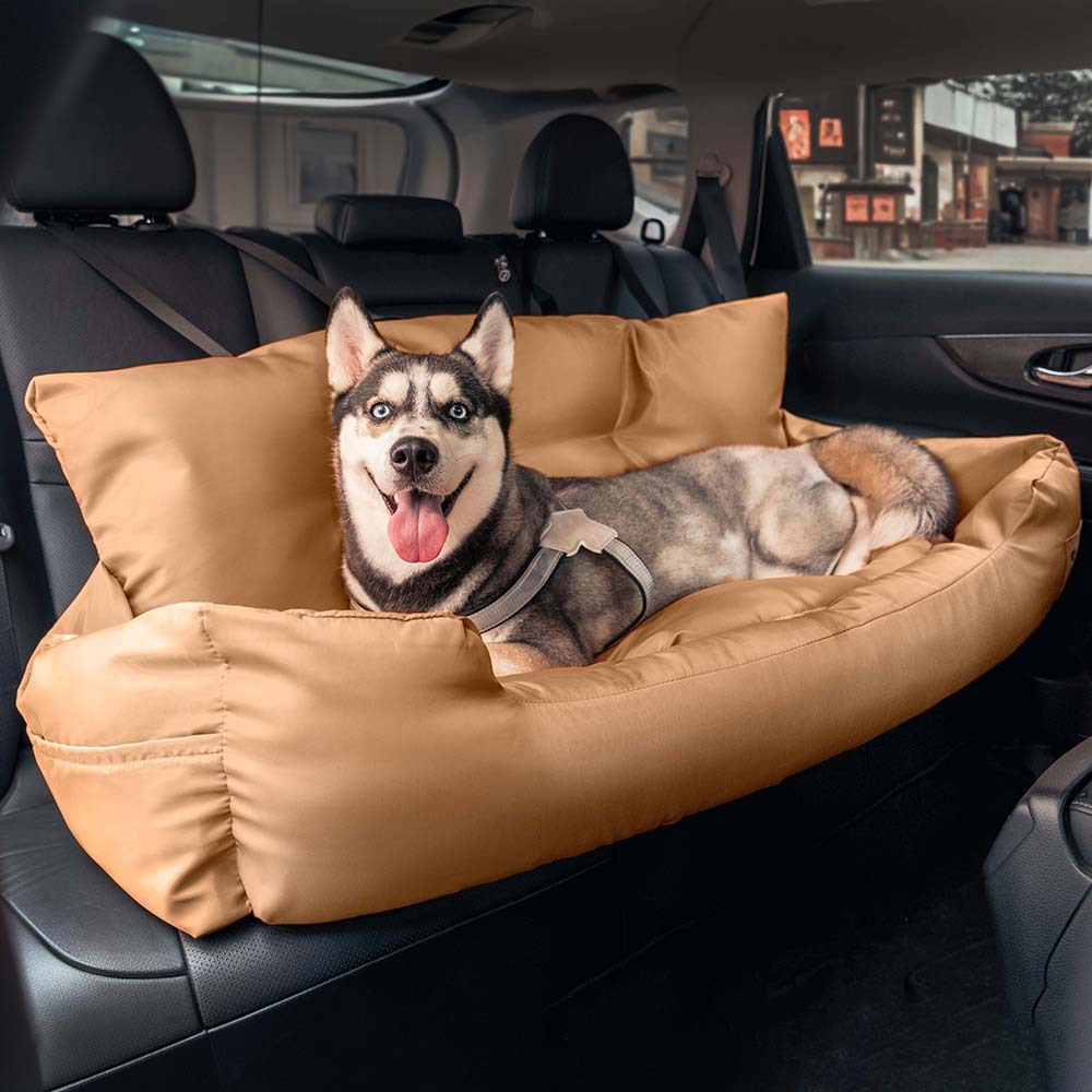 Siège Auto Imperméable et Sécurisé - Style Traversin pour Chiens Moyens et Grands