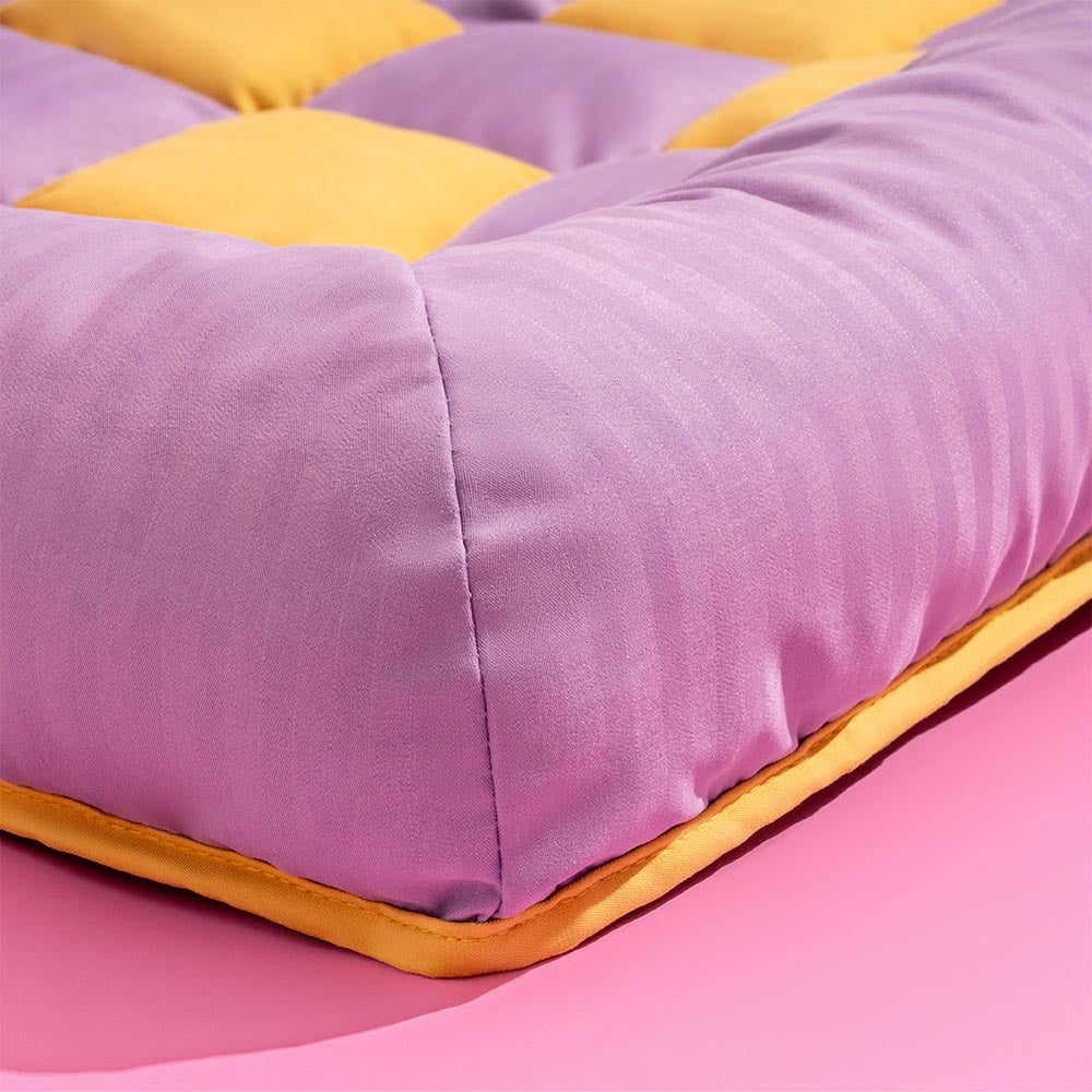 Coussin de voyage pour la sécurité arrière de siège unique pour chien de grande taille – Lit de voiture style échiquier
