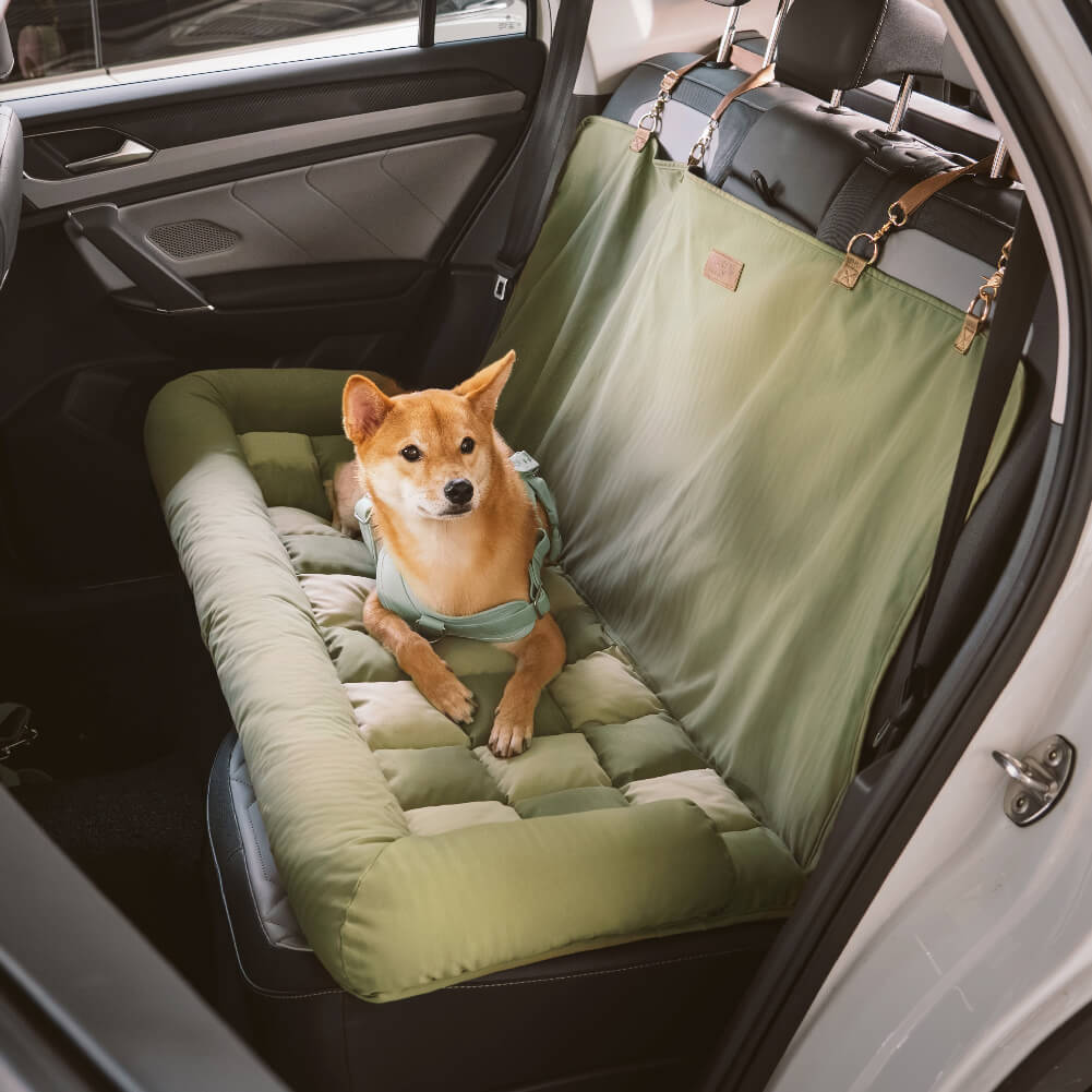 Siège Auto Sécurisé pour Chien Grande Taille avec Repose-Tête - Style Échiquier