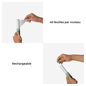 Brosse anti poils animaux et rouleau à peluches 2 in 1