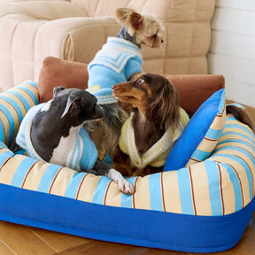 Canapé orthopédique pour chien rayé tendance - Canape confortable