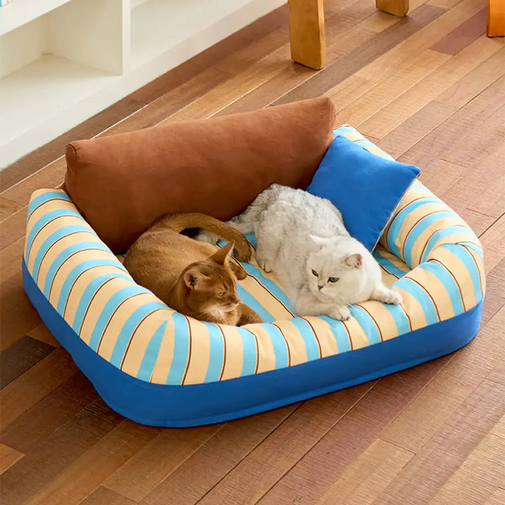 Canapé orthopédique pour chien rayé tendance - Canape confortable