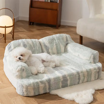 Lit chien douillet protection épines fausse laine d’agneau effet noué tendance