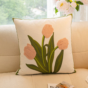 Bouquet de tulipes et de tournesols décoration pour la maison coussin de canapé