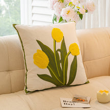 Bouquet de tulipes et de tournesols décoration pour la maison coussin de canapé