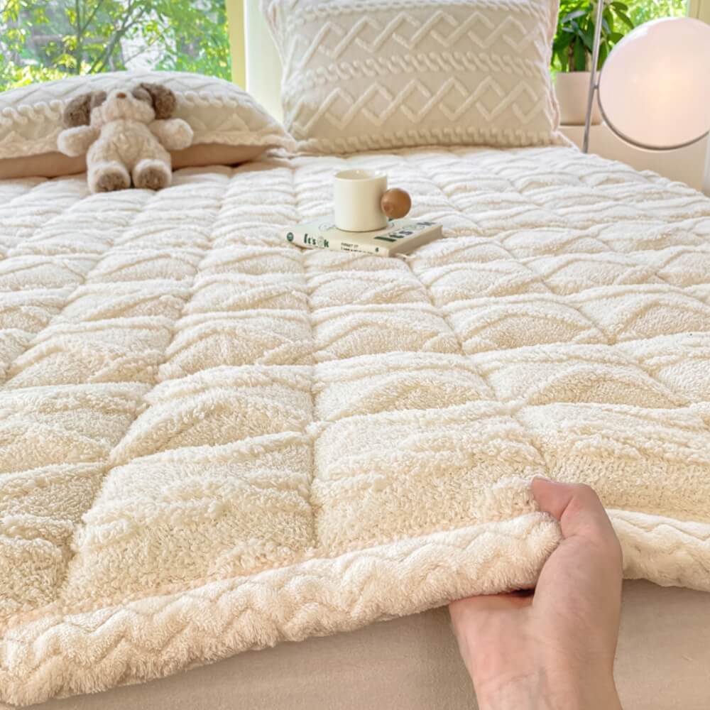 Matelas surmatelas épais en peluche jacquard tissé confortable et antidérapant