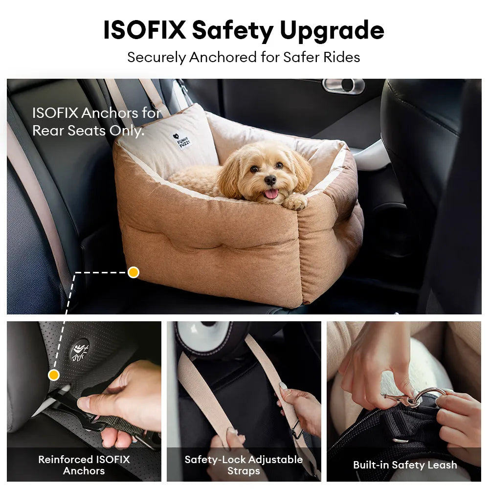 Lit de voiture pour chien étanche ISOFIX, surélevé et épaissi, avec système LATCH
