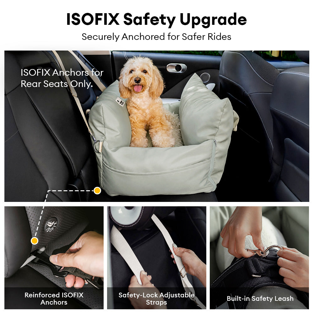 Siège auto pour chien imperméable ISOFIX avec système - Première classe