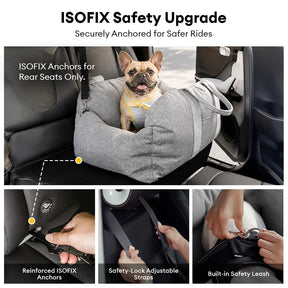 ISOFIX Siège de voiture pour chien avec système LATCH - Première classe