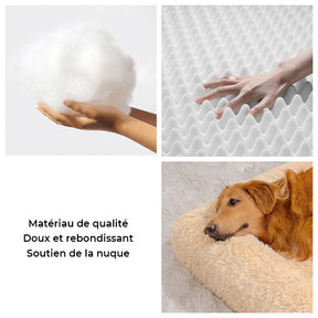 Lit orthopédique extra-large en peluche pour humain et chien