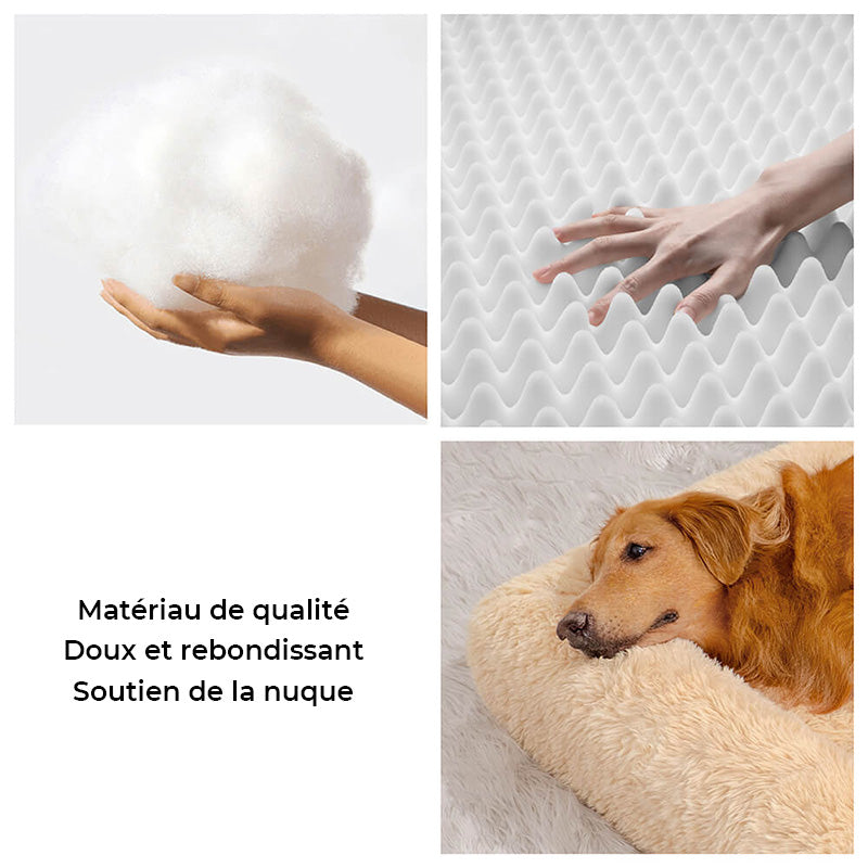 Lit orthopédique extra-large en peluche pour humain et chien