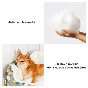 Lit douillet pour chien et chat en laine avec touffes