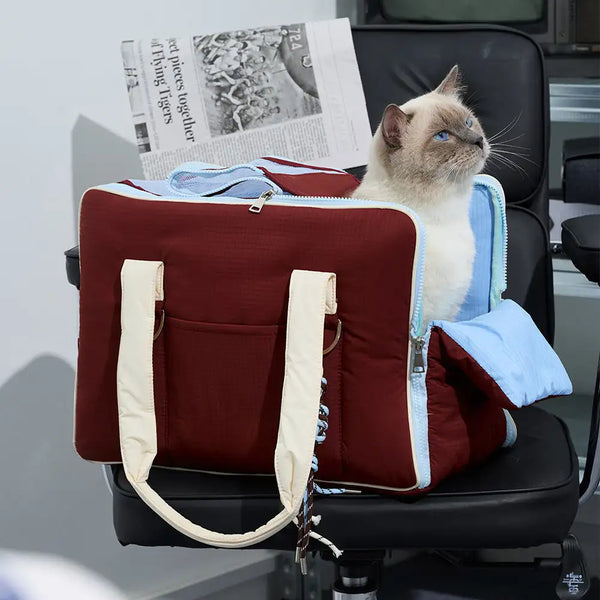 Sac de transport pour animaux de compagnie multifonctionnel en blocs de couleurs pour les navetteurs urbains