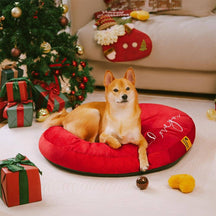 Lit pour chien en velours en forme de cœur pour les fêtes