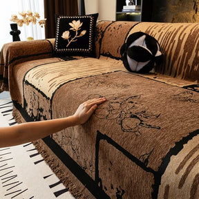 Housse de canapé vintage en chenille anti-rayures