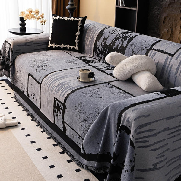 Jeté de canapé housse de canapé vintage en chenille anti-rayures