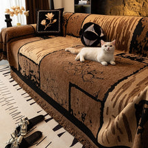 Housse de canapé vintage en chenille anti-rayures