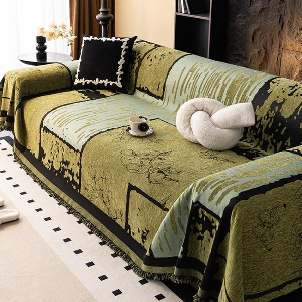 Jeté de canapé housse de canapé vintage en chenille anti-rayures