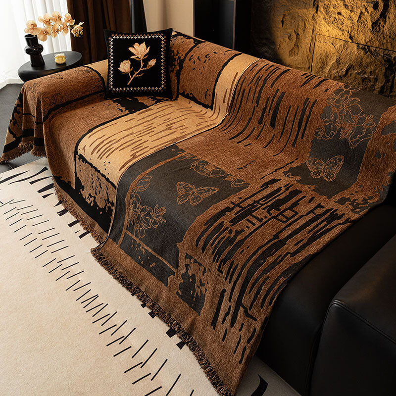 Housse de canapé vintage en chenille anti-rayures