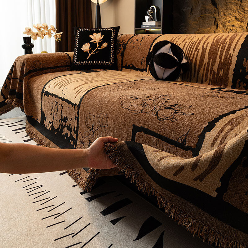 Housse de canapé vintage en chenille anti-rayures