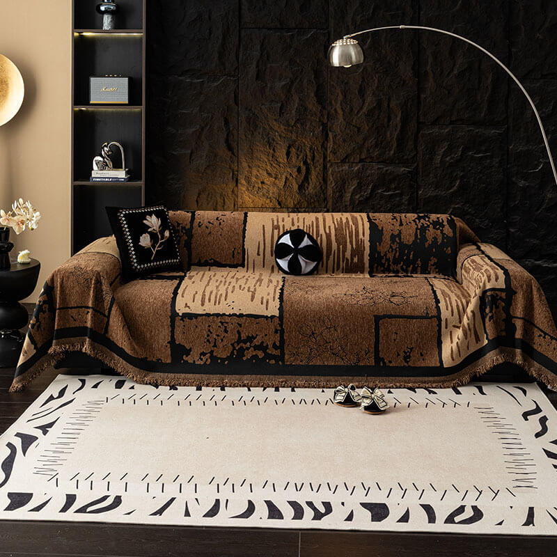 Housse de canapé vintage en chenille anti-rayures